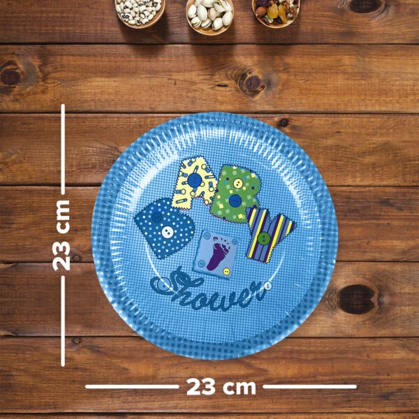 Blue Paper Plate – 23cm Baby Shower Disposable Party Plates