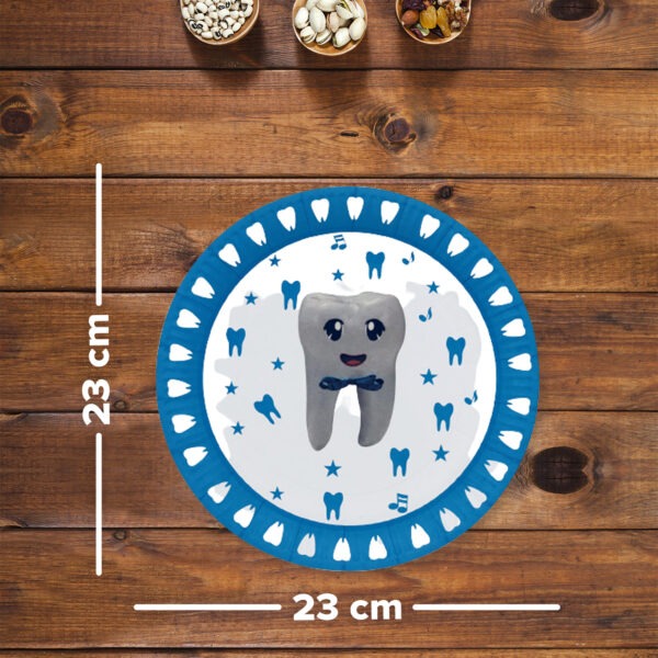 Blue Paper Plate – 23cm “İlk Dişim” Disposable Baby Plates