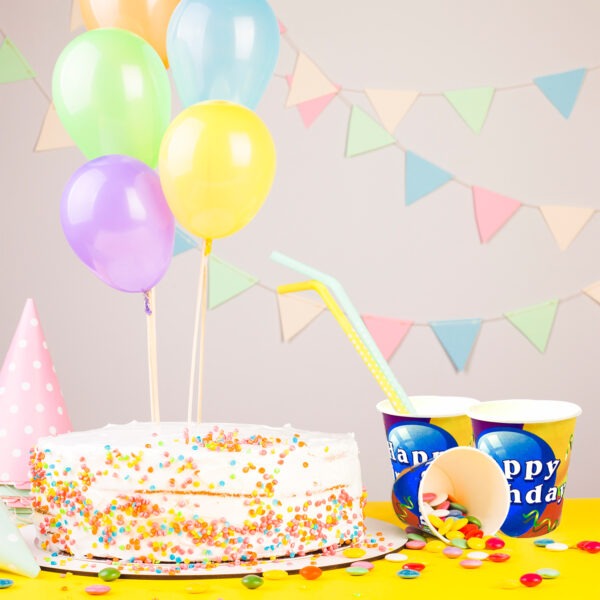Birthday Paper Cups – 30 Pack Happy Birthday Balloon Design