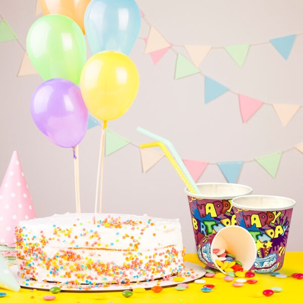 Birthday Paper Cup – 7oz Pink Cake Star Party Cups