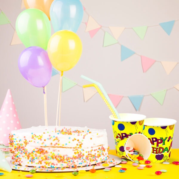 Yellow Paper Cup – 7oz Happy Birthday Disposable Party Cups