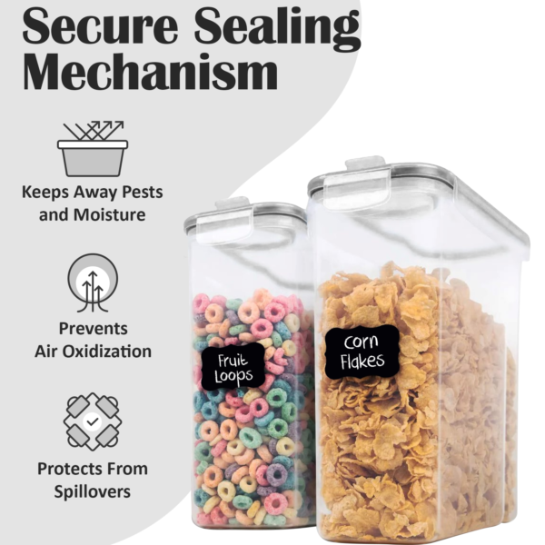 4pcs Cereal Container Set – Airtight Plastic Food Storage
