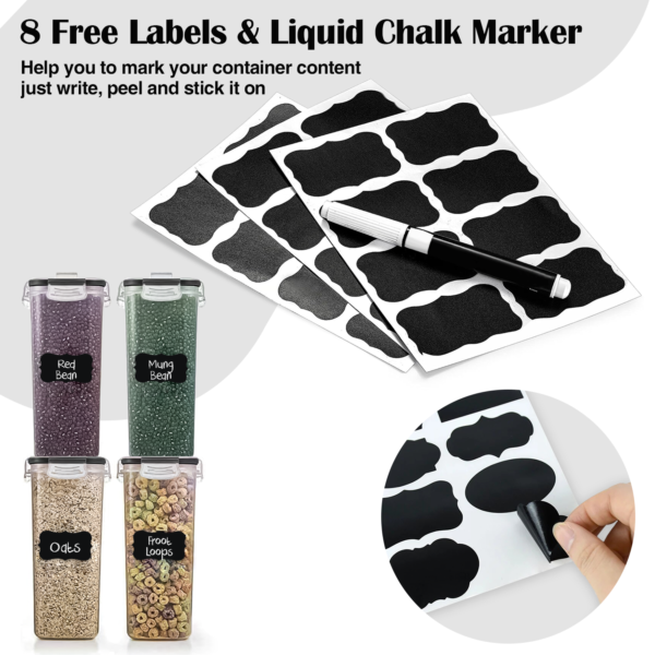 4pcs Cereal Container Set – Airtight Plastic Food Storage