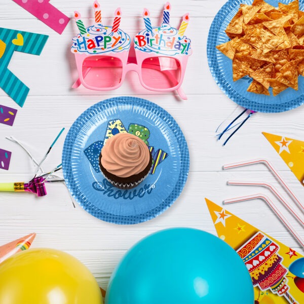 Blue Paper Plate – 23cm Baby Shower Disposable Party Plates