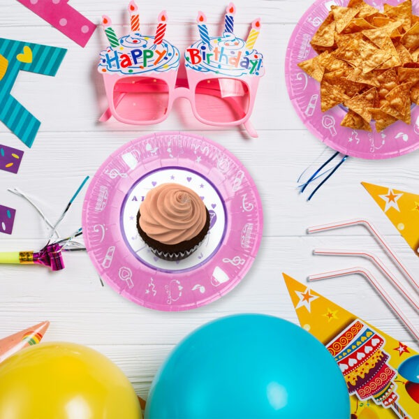 Thick Paper Plates – 23cm Pink Baby Girl Disposable Plates