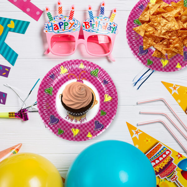 Paper Plates Pink – 23cm “It’s A Girl” Disposable Baby Plates
