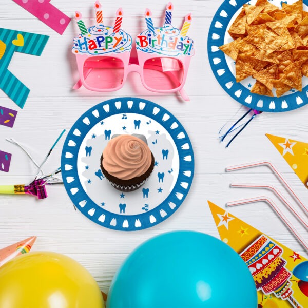 Blue Paper Plate – 23cm “İlk Dişim” Disposable Baby Plates