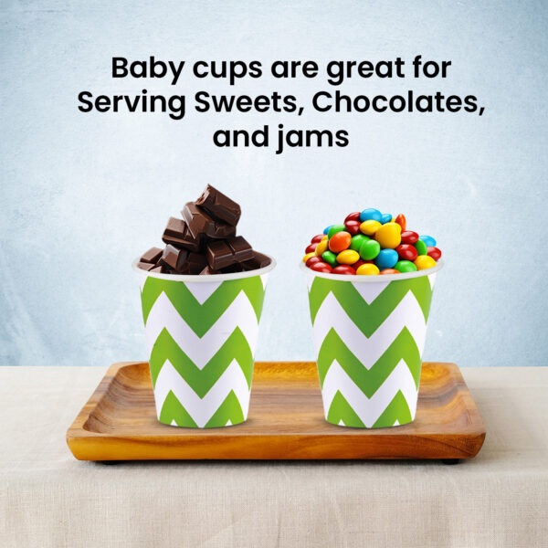 Green Paper Cups – 30 Pack 7oz Zigzag Disposable Cups