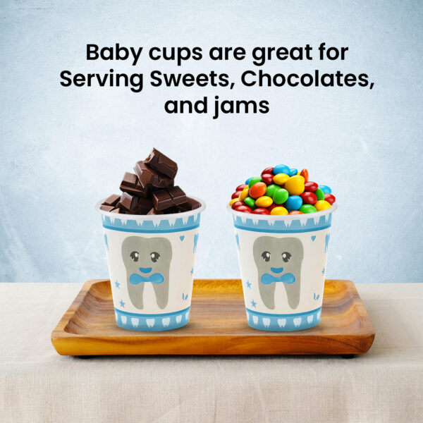 Blue Paper Cups – 30 Pack Baby Tooth 7oz Party Cups
