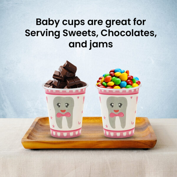Pink Paper Cups – 30 Pack Baby Tooth 7oz Party Cups