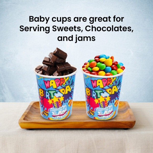 Blue Paper Cup – 30 Pack Happy Birthday Cake Star Design