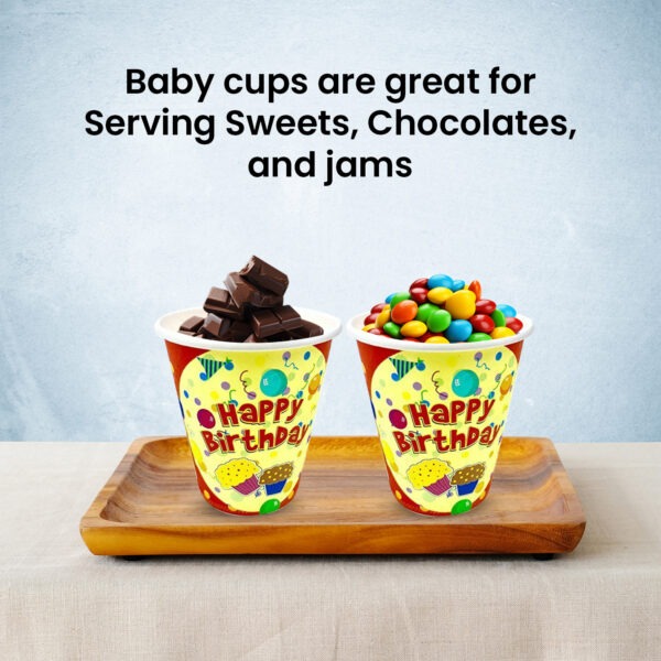 Paper Cups Red – 7oz Birthday Cupcake Party Disposable Cups