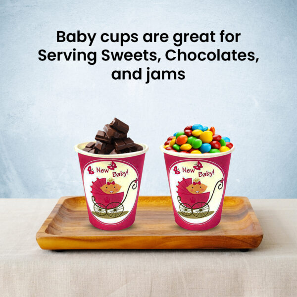 Pink Paper Cups for Hot Drinks – 30X 7oz New Baby Cups