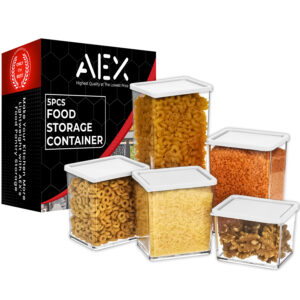 AEX 5X Plastic Food Storage Containers With Lid