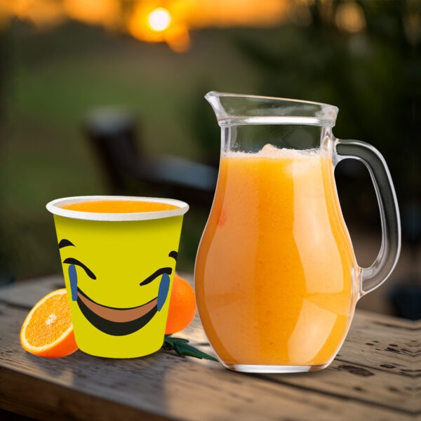 Laughing Emoji Cup – Yellow Disposable Paper Cups for Parties