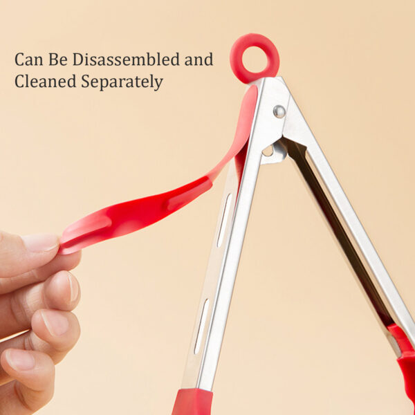 Red 9-Inch Kitchen Tongs – Silicone Tips, Heat Resistant & Ergonomic