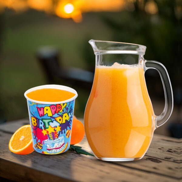 Blue Paper Cup – 30 Pack Happy Birthday Cake Star Design