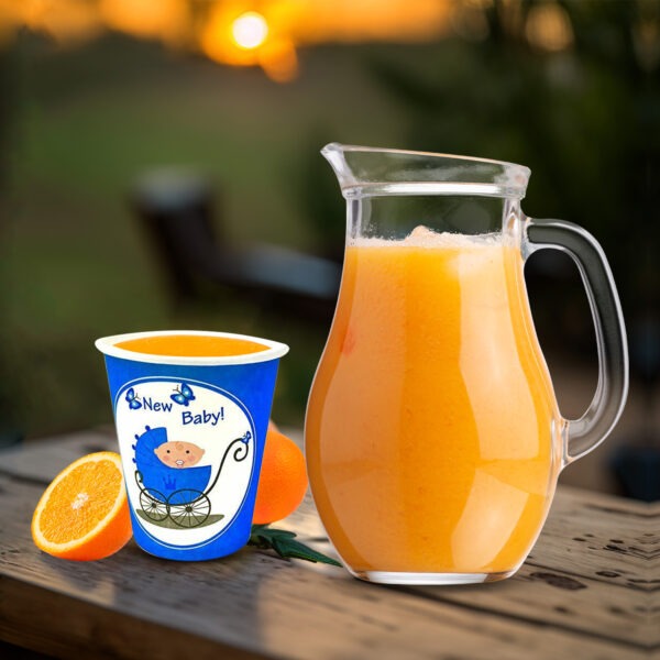 Blue Party Cups Bulk – 30X 7oz New Baby Paper Cups