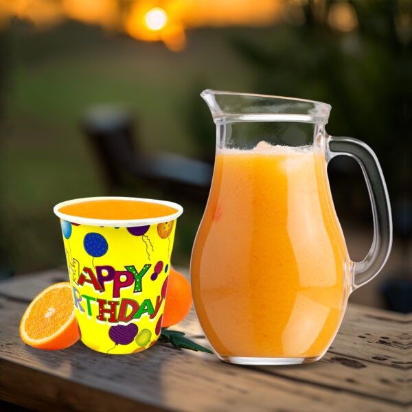 Yellow Paper Cup – 7oz Happy Birthday Disposable Party Cups