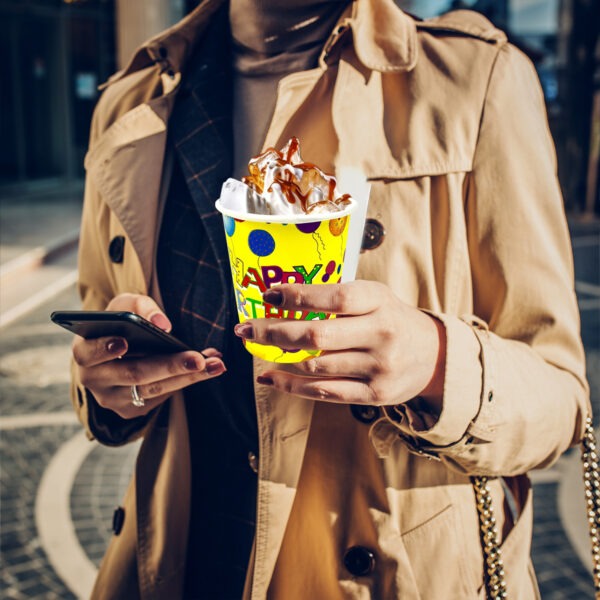 Yellow Paper Cup – 7oz Happy Birthday Disposable Party Cups