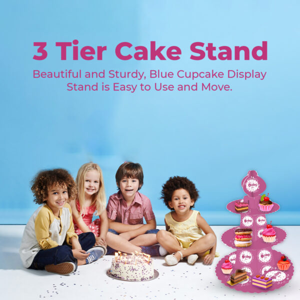3 Tier A little Baby Girl Cardboard Cupcake Stand