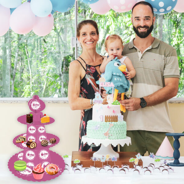 3 Tier A little Baby Girl Cardboard Cupcake Stand
