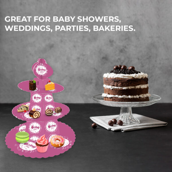 3 Tier A little Baby Girl Cardboard Cupcake Stand