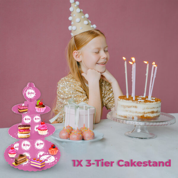 3 Tier A little Baby Girl Cardboard Cupcake Stand