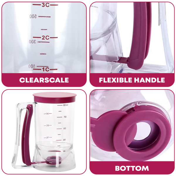 800ml Pancake Batter Dispenser with Mixer – Easy Baking Tool