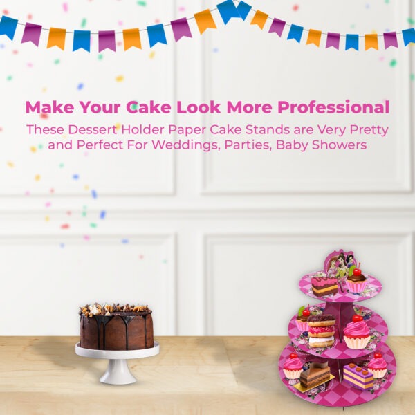 Cup Cake Stand Cardboard – 3 Tier Princesses Display Tower