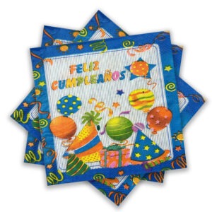 10X Paper Napkins Blue – Birthday Party 2 Ply Disposable Serviettes