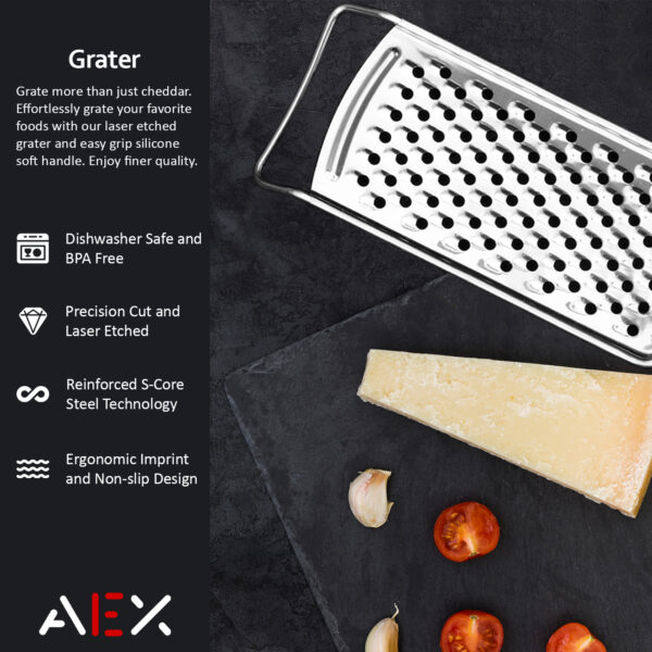 Stainless Steel Cheese Grater With Handle – Lemon Zester Tool