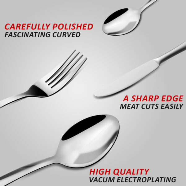 16 Piece Cutlery Set – Stainless Steel Service for 4 with Mirror Finish