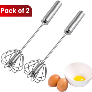2X Egg Beater Set – Stainless Steel Manual Whisks for Baking