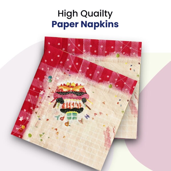 Pink Disposable Napkins – 10x 2-Ply Happy Birthday Paper Serviettes