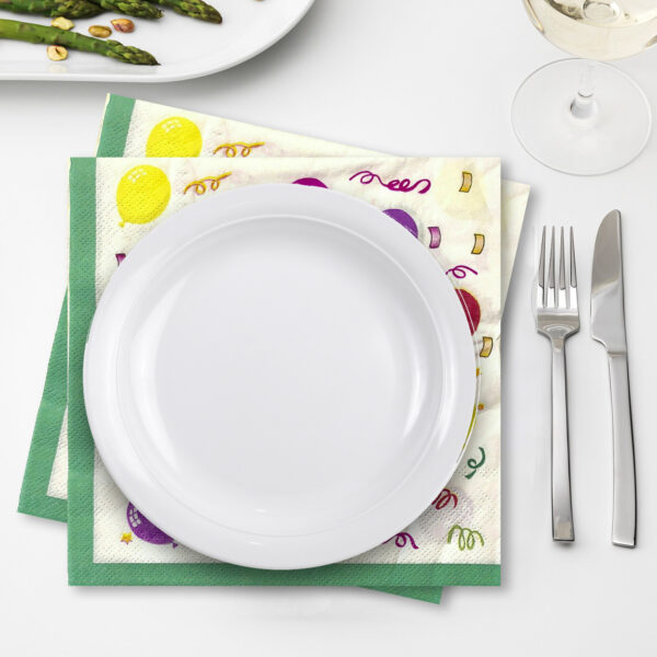 10X Serviettes Napkins Green – Happy Birthday 2 Ply Disposable Paper