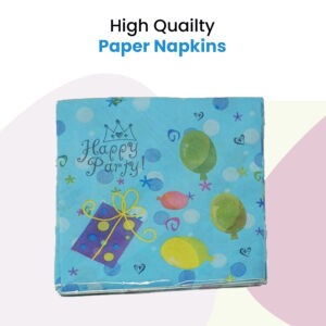 10X Sky Blue Paper Napkins – Birthday Party 2 Ply Disposable Serviettes