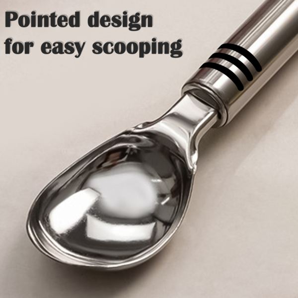 Stainless Steel Ice Cream Spoon with Ergonomic Non-Slip Handle