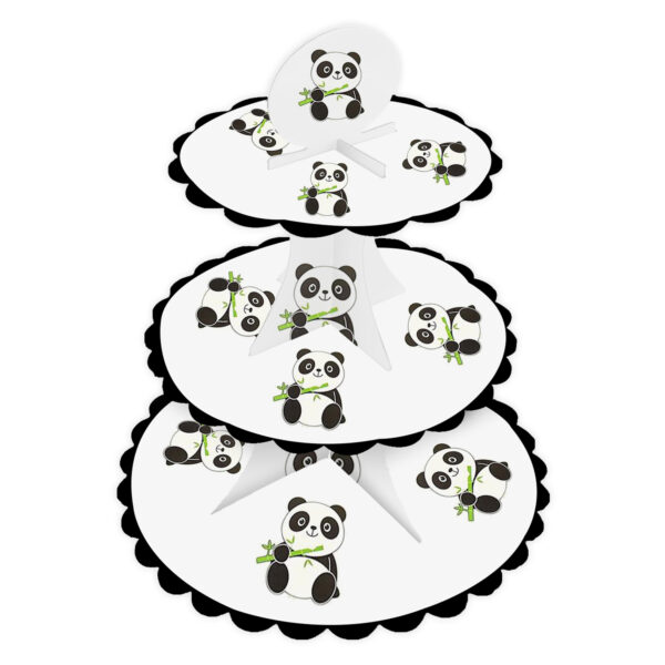 3-Tier Cup Cake Stand – Panda Cardboard Dessert Tower