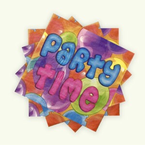 Paper Napkins Serviettes – 10x Party Time Multi Balloons 2-Ply