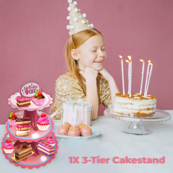 Cupcakes with Stand – 3 Tier Pink Dot Cardboard Display