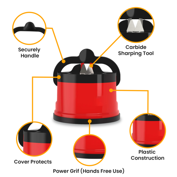 Knife Sharpener with Suction Grip – Compact Diamond Blade Tool