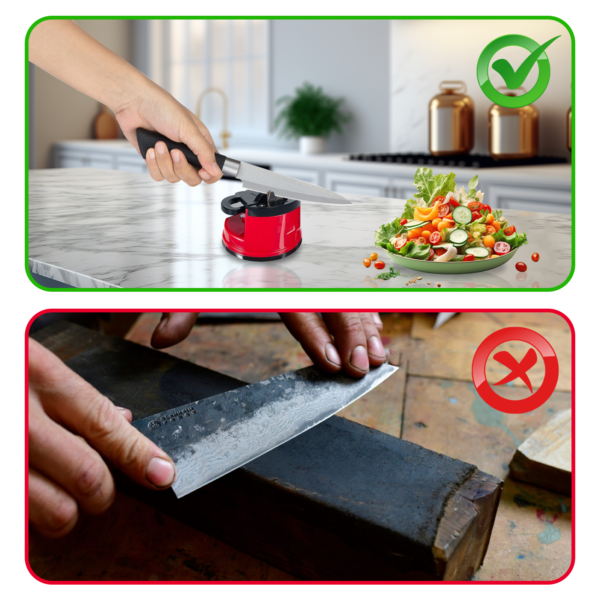 Knife Sharpener with Suction Grip – Compact Diamond Blade Tool