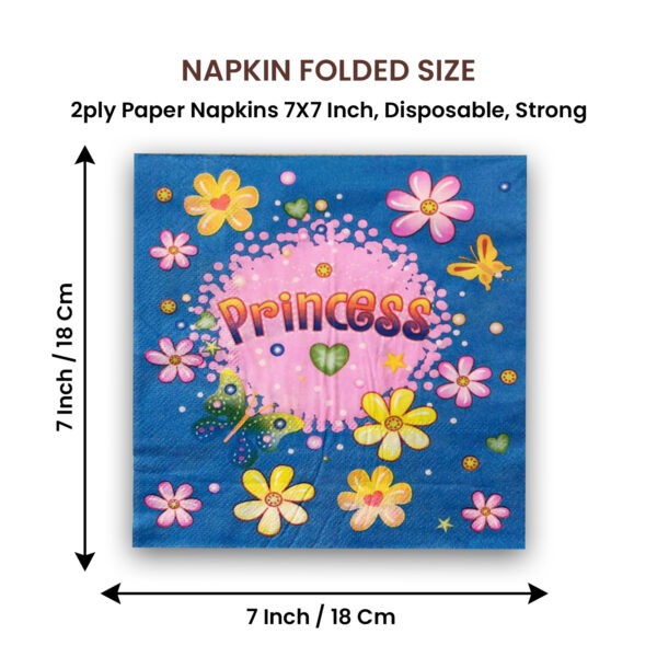 10X Serviettes Paper Napkins – Princess Blue & Pink 2 Ply Party