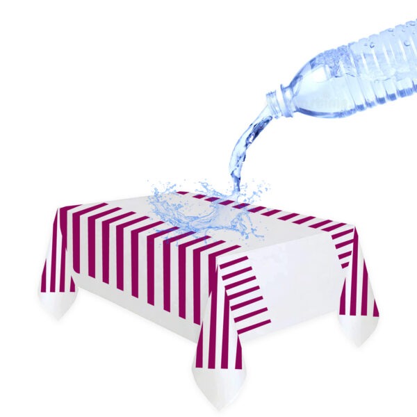 Purple Stripes Plastic Tablecloth