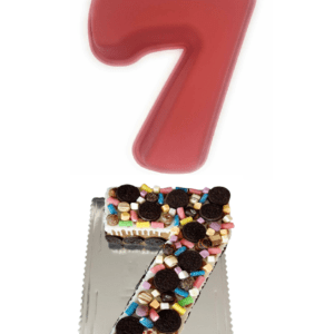 Red Biscuit Mould – Large Number 7 Silicone Cake & Cookie Tin