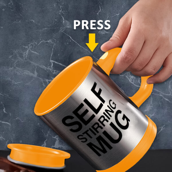 AEX Orange Premium Self-stirring Coffee Mug with Lid 450ml