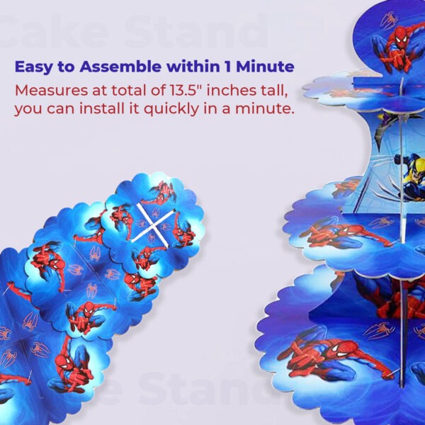 3 Tier Spiderman Cupcake Display Stands – Cardboard Party Stand