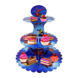 3 Tier Spiderman Cupcake Display Stands โ Cardboard Party Stand