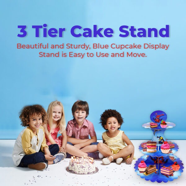 3 Tier Spiderman Cupcake Display Stands – Cardboard Party Stand